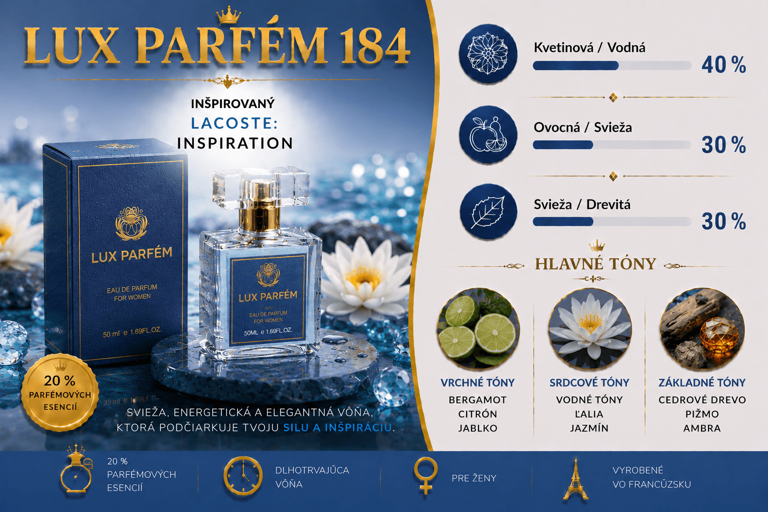 Lux Parfém 184 – Inšpirovaný Lacoste: Inspiration